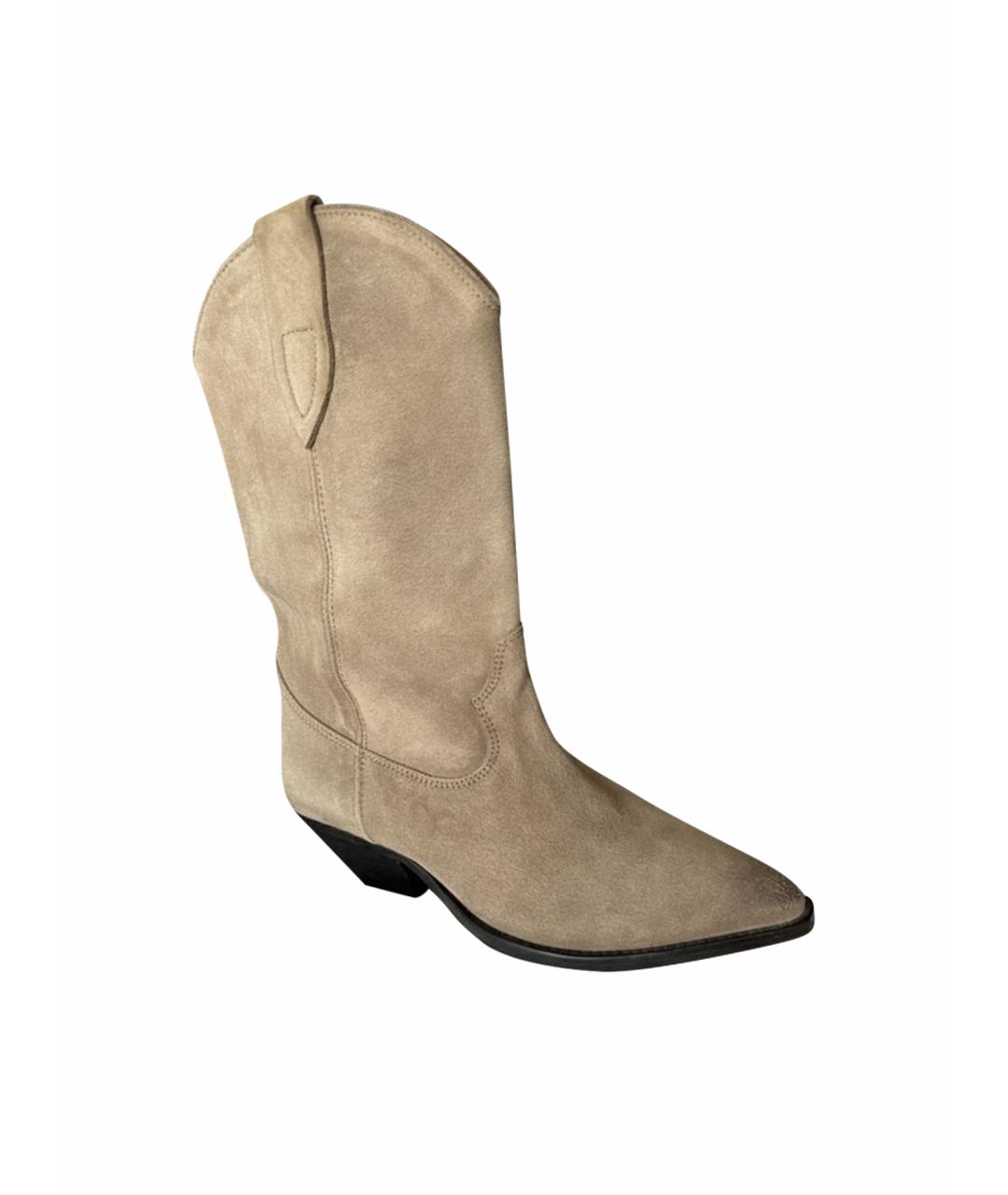 ISABEL MARANT Бежевые замшевые сапоги, фото 1