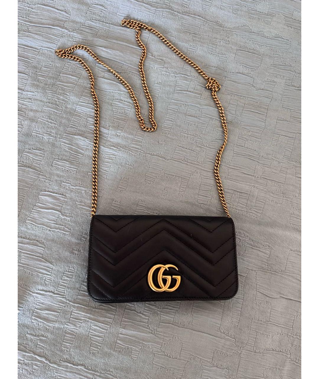 GUCCI Черная кожаная сумка через плечо, фото 8