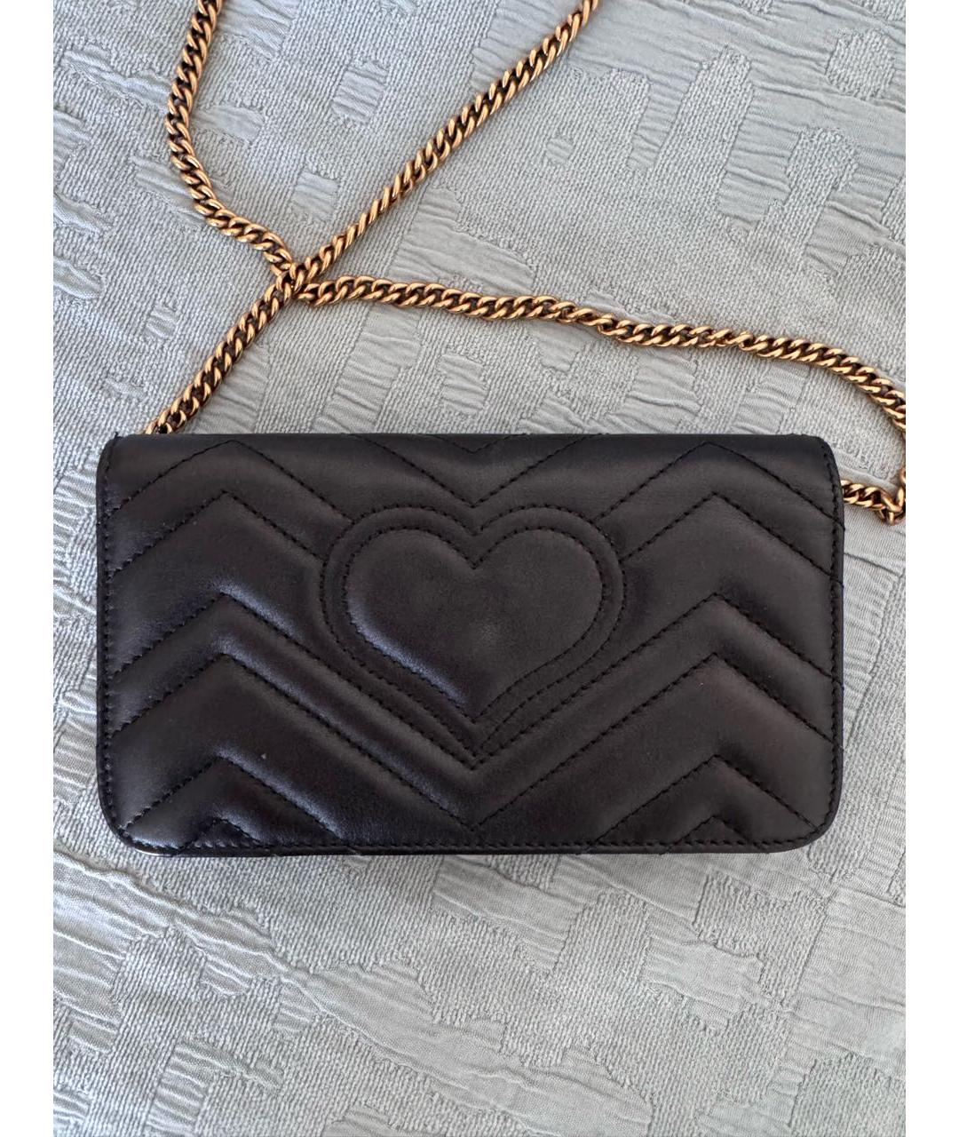 GUCCI Черная кожаная сумка через плечо, фото 2