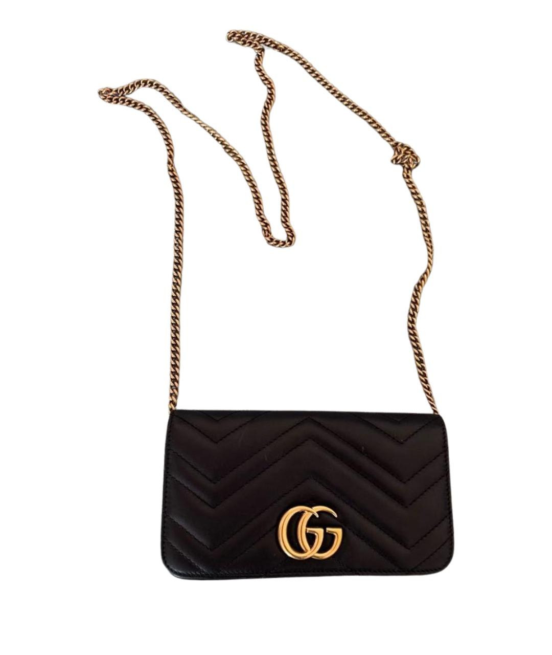 GUCCI Черная кожаная сумка через плечо, фото 1