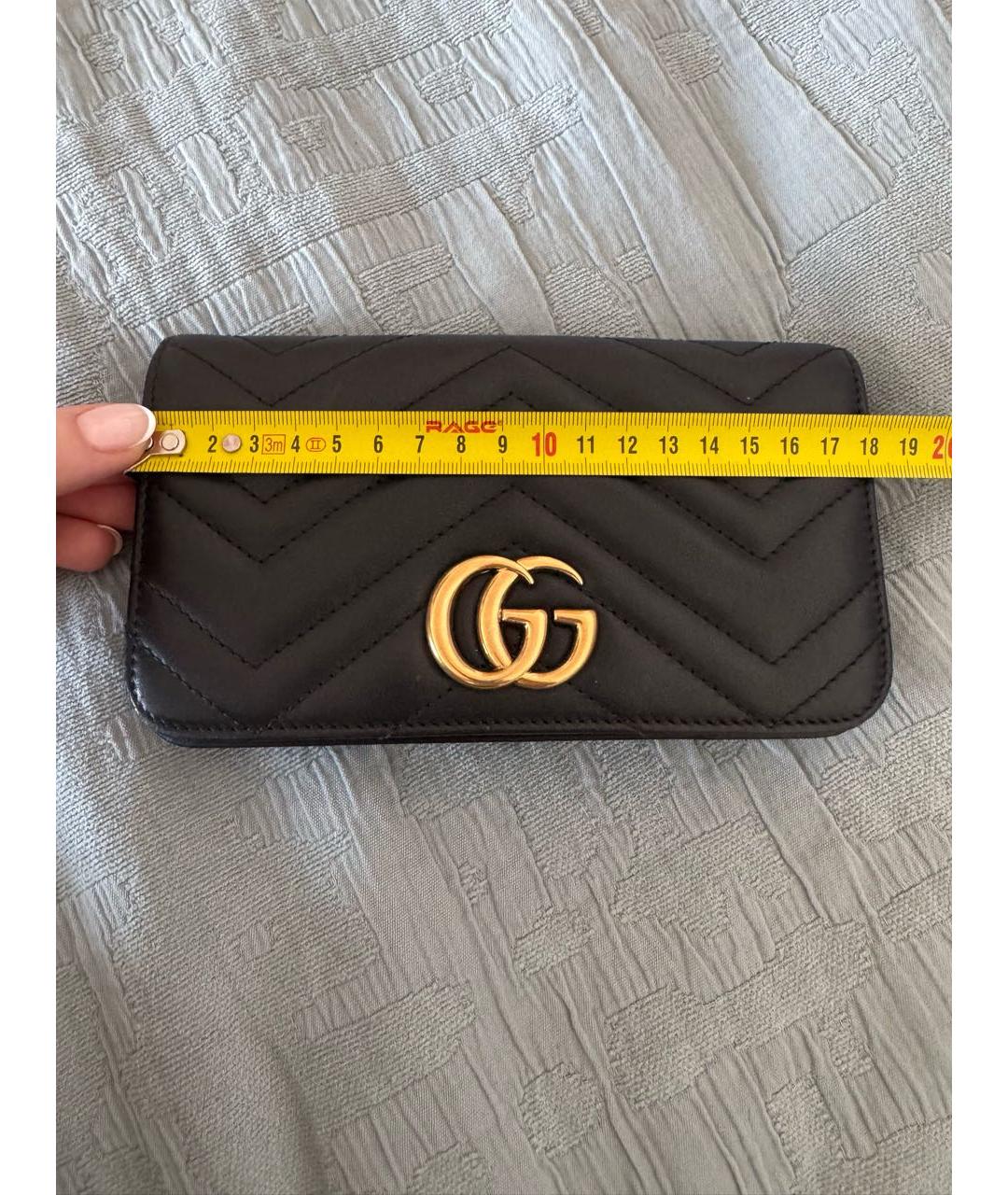 GUCCI Черная кожаная сумка через плечо, фото 6