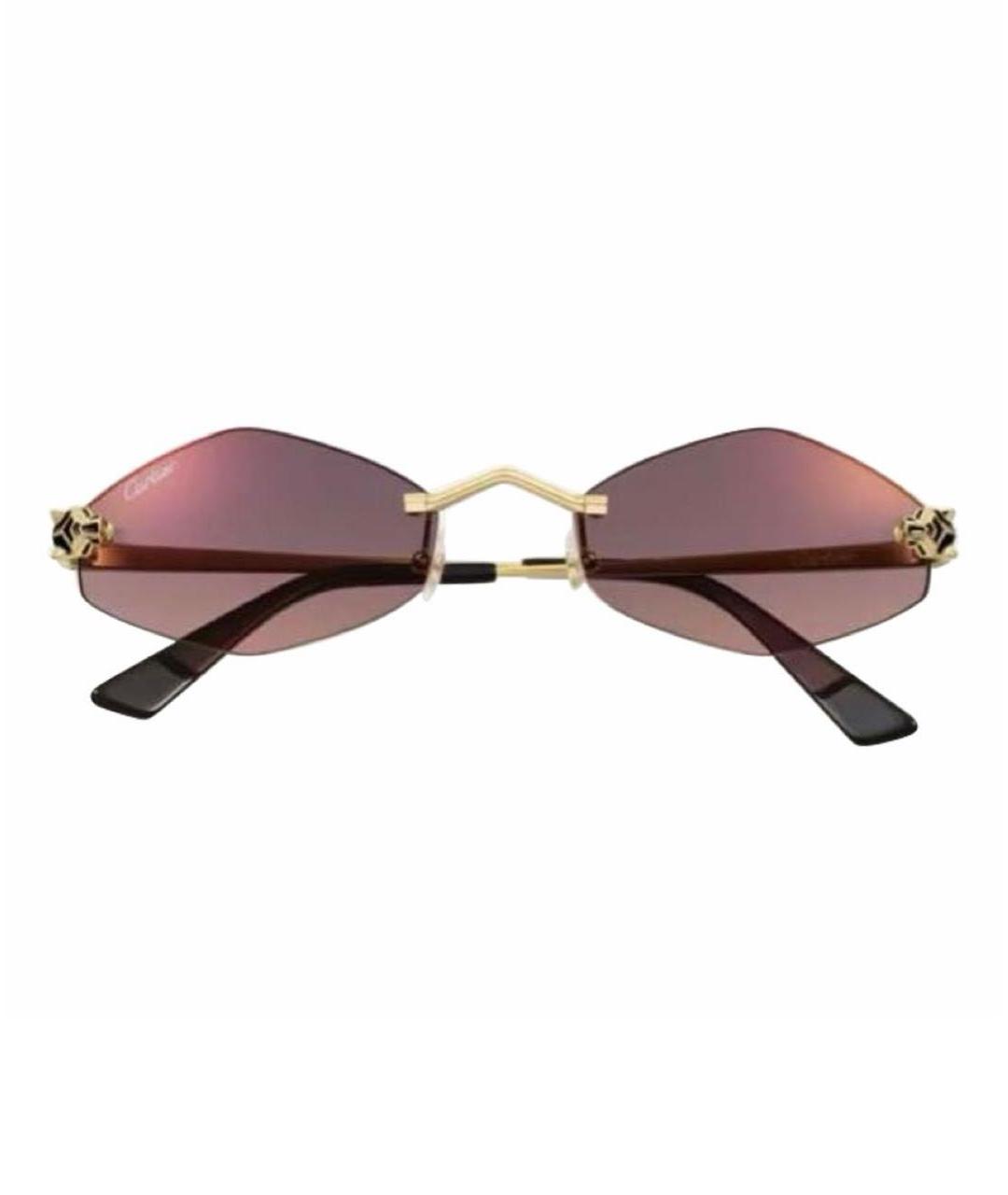 CARTIER Фиолетовые металлические солнцезащитные очки, фото 1