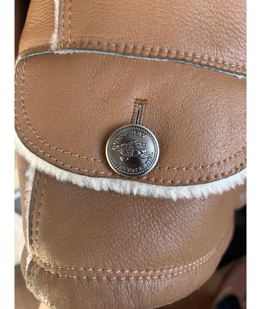 BURBERRY Оранжевая кожаная дубленка, фото 7