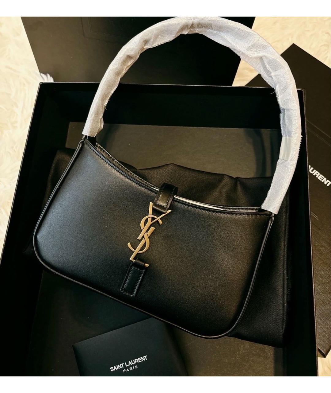 SAINT LAURENT Черная кожаная сумка через плечо, фото 5