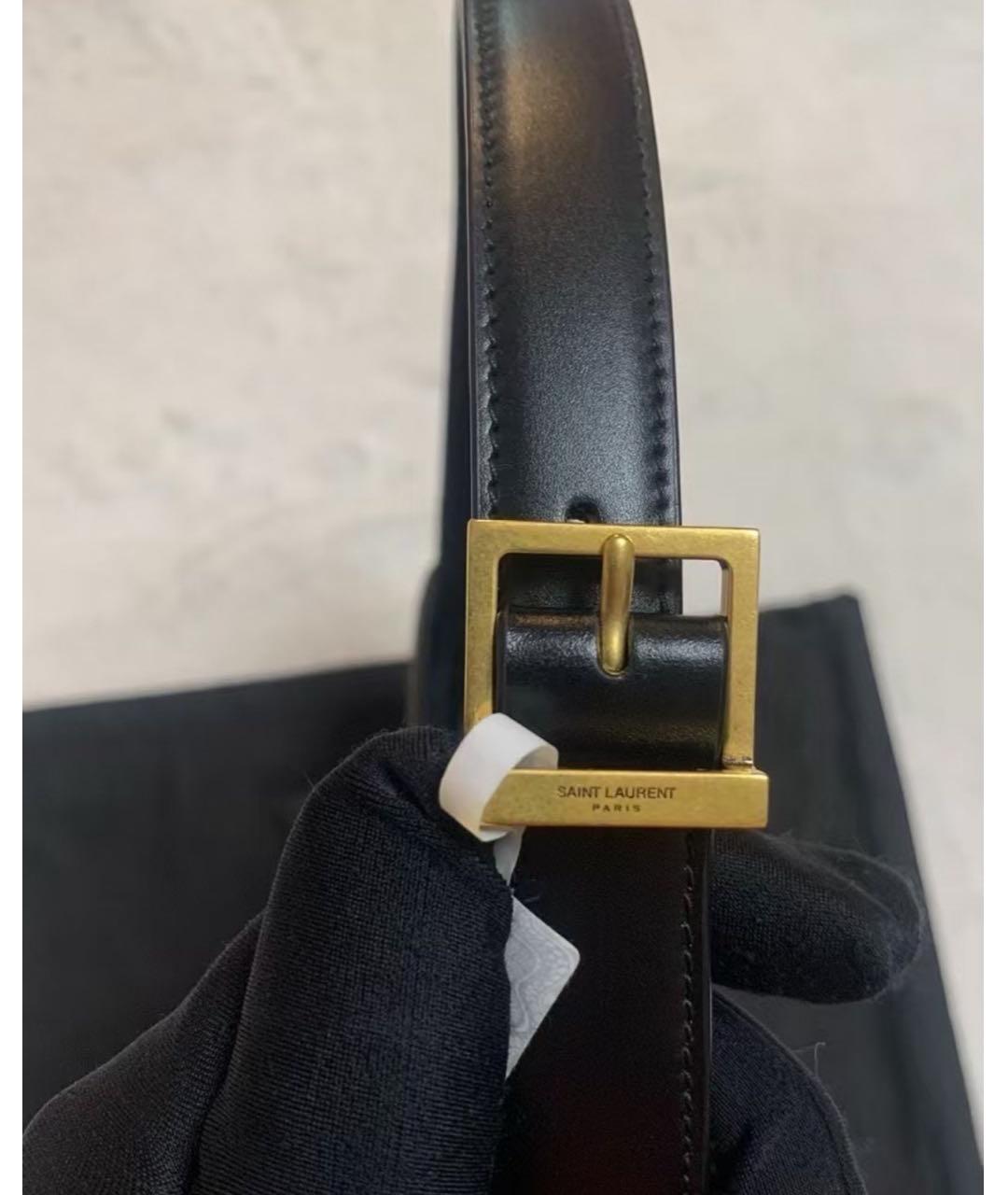 SAINT LAURENT Черная кожаная сумка через плечо, фото 6