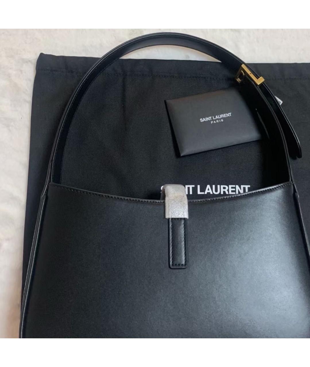 SAINT LAURENT Черная кожаная сумка через плечо, фото 8
