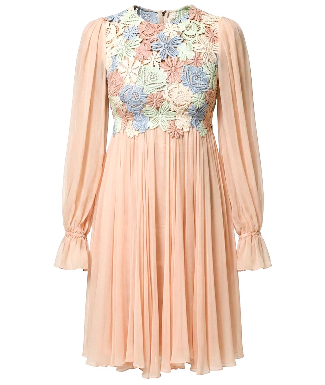 DOLCE&GABBANA Розовое шелковое коктейльное платье, фото 1