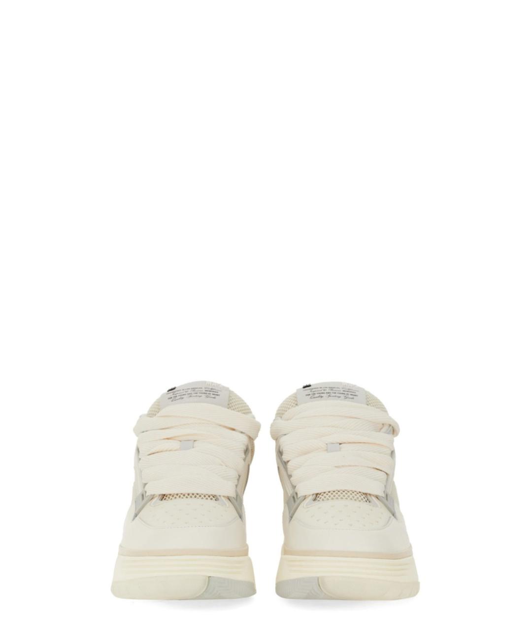 AMIRI Белые кожаные низкие кроссовки / кеды, фото 5