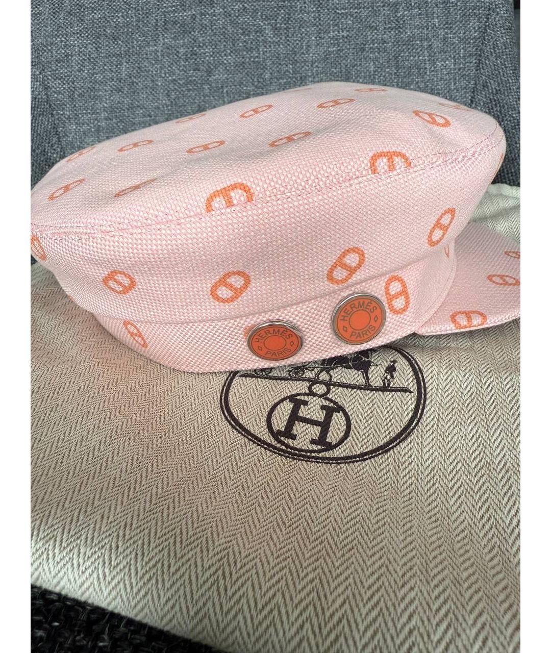 HERMES Розовая кепка, фото 4