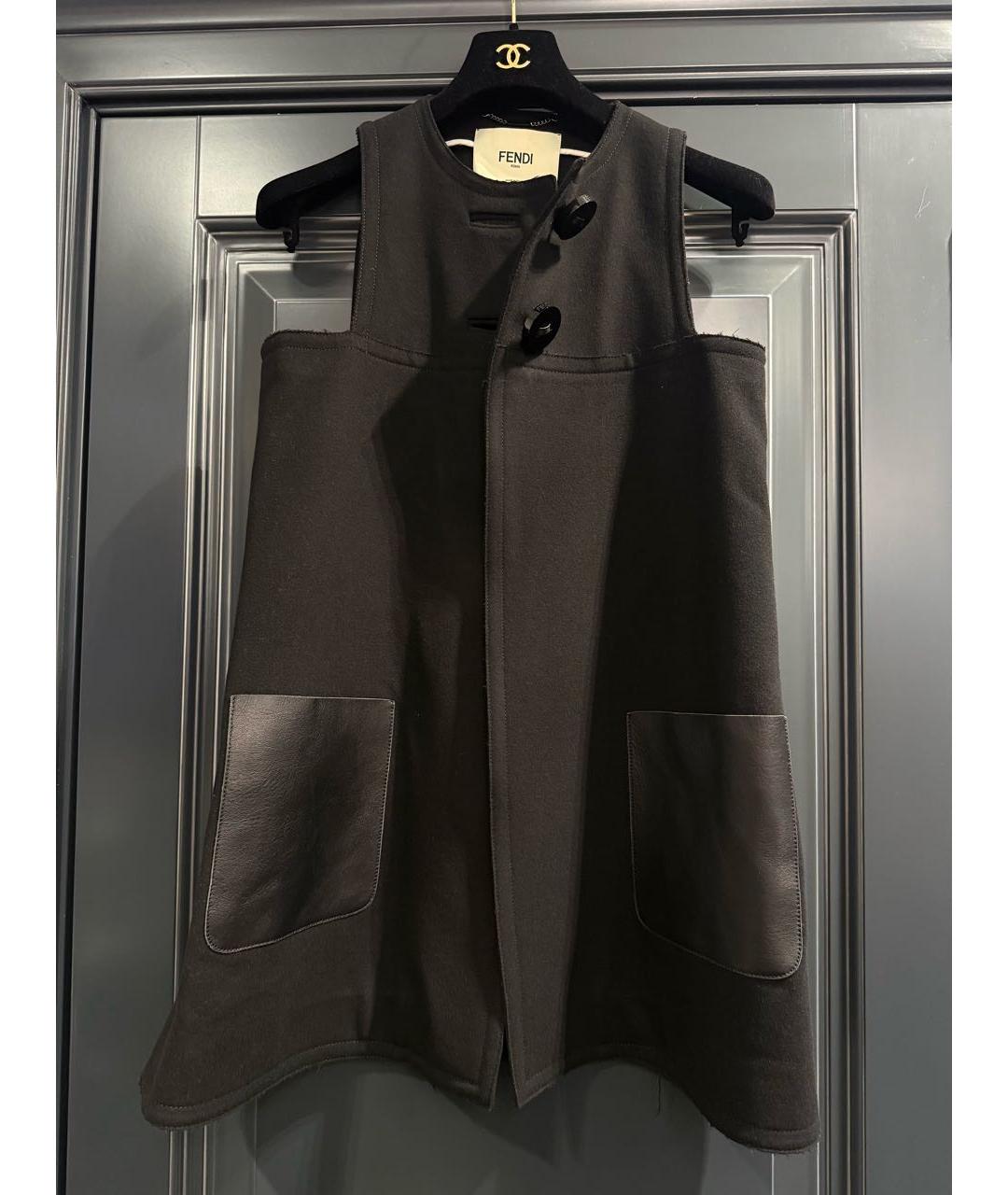 FENDI Черный шерстяной жилет, фото 2