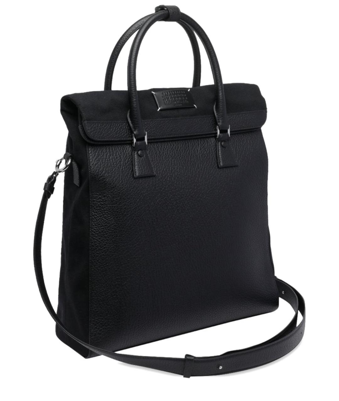 MAISON MARGIELA Черный кожаный рюкзак, фото 4