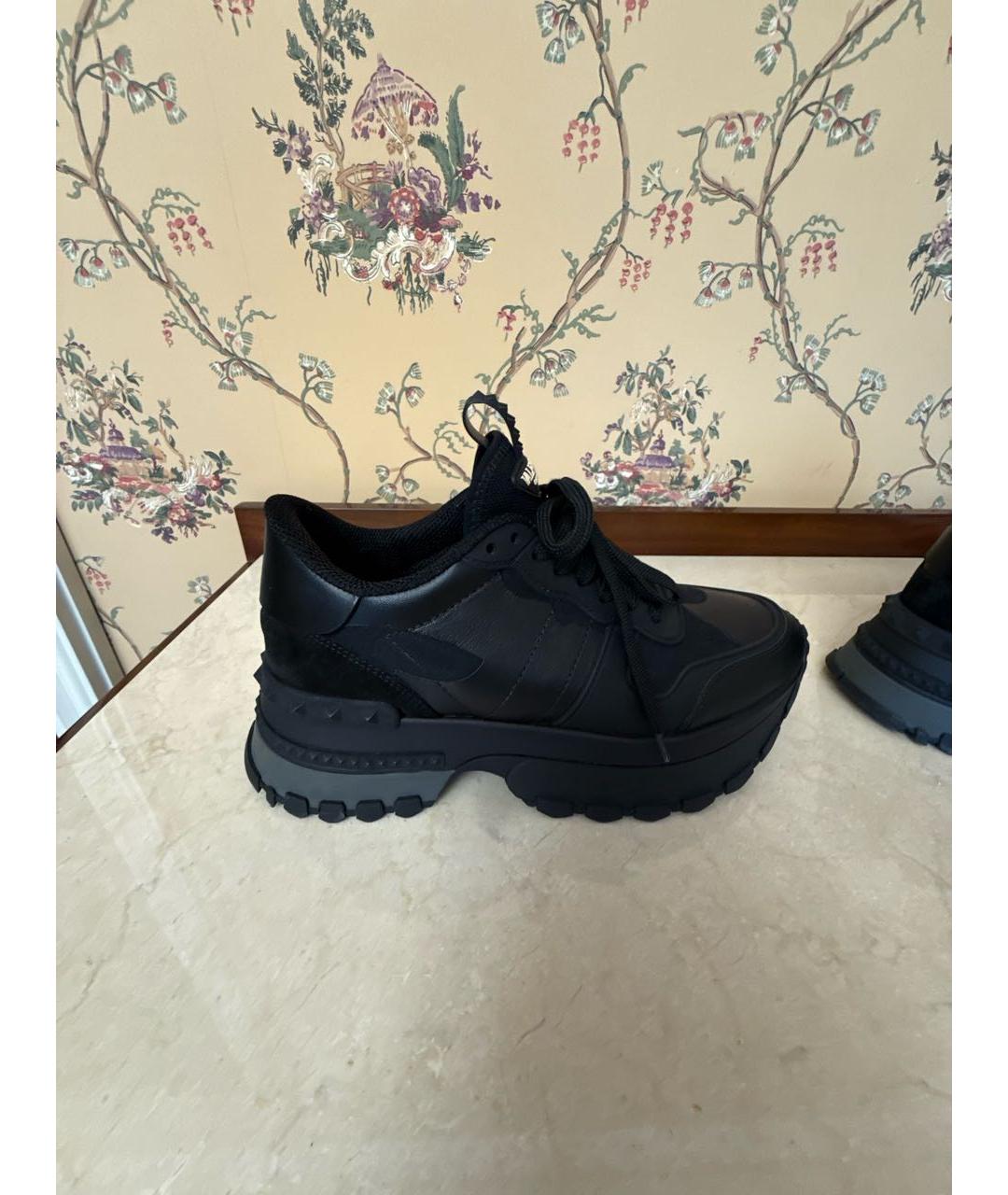 VALENTINO Черные кожаные кроссовки, фото 6