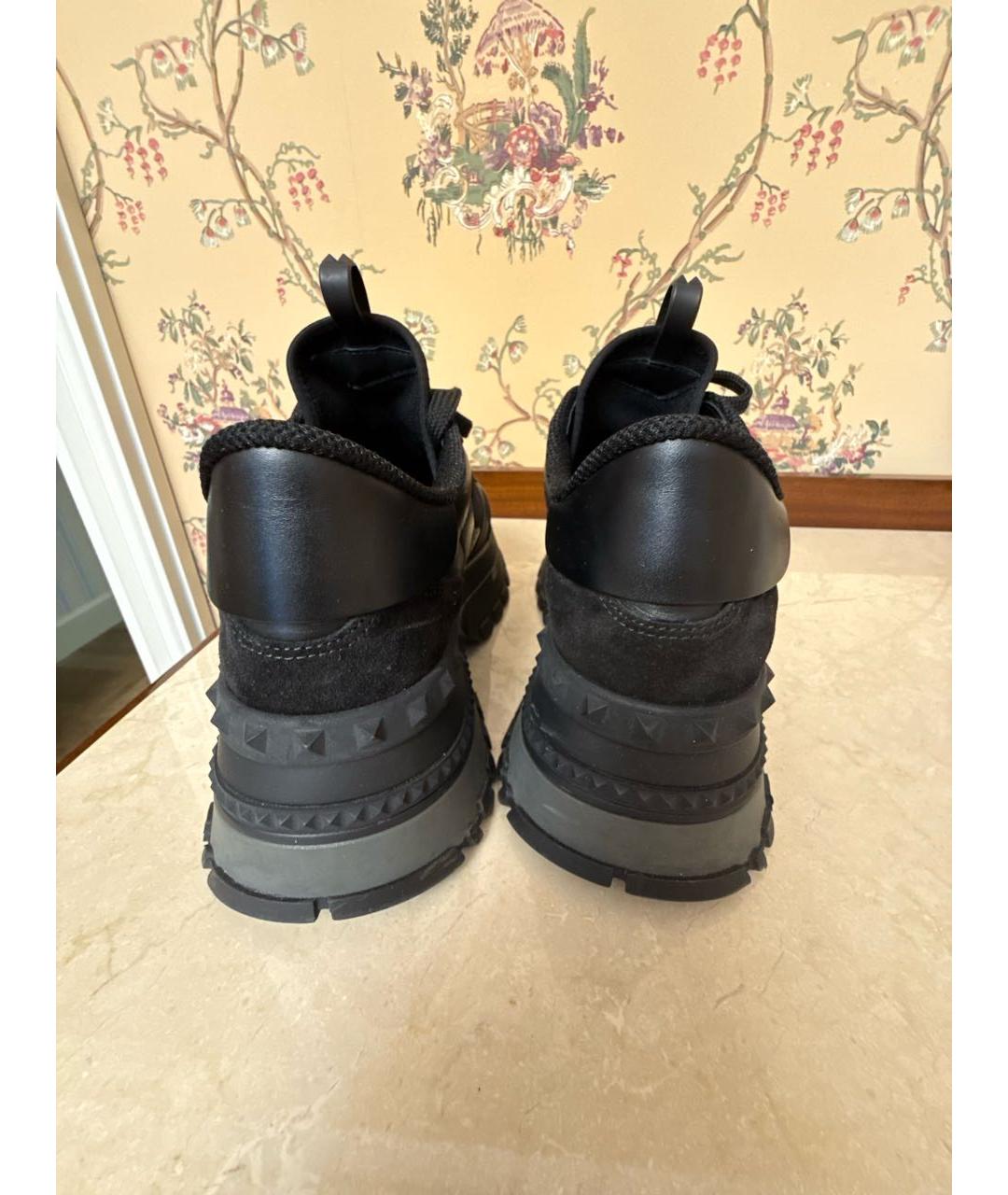 VALENTINO Черные кожаные кроссовки, фото 4