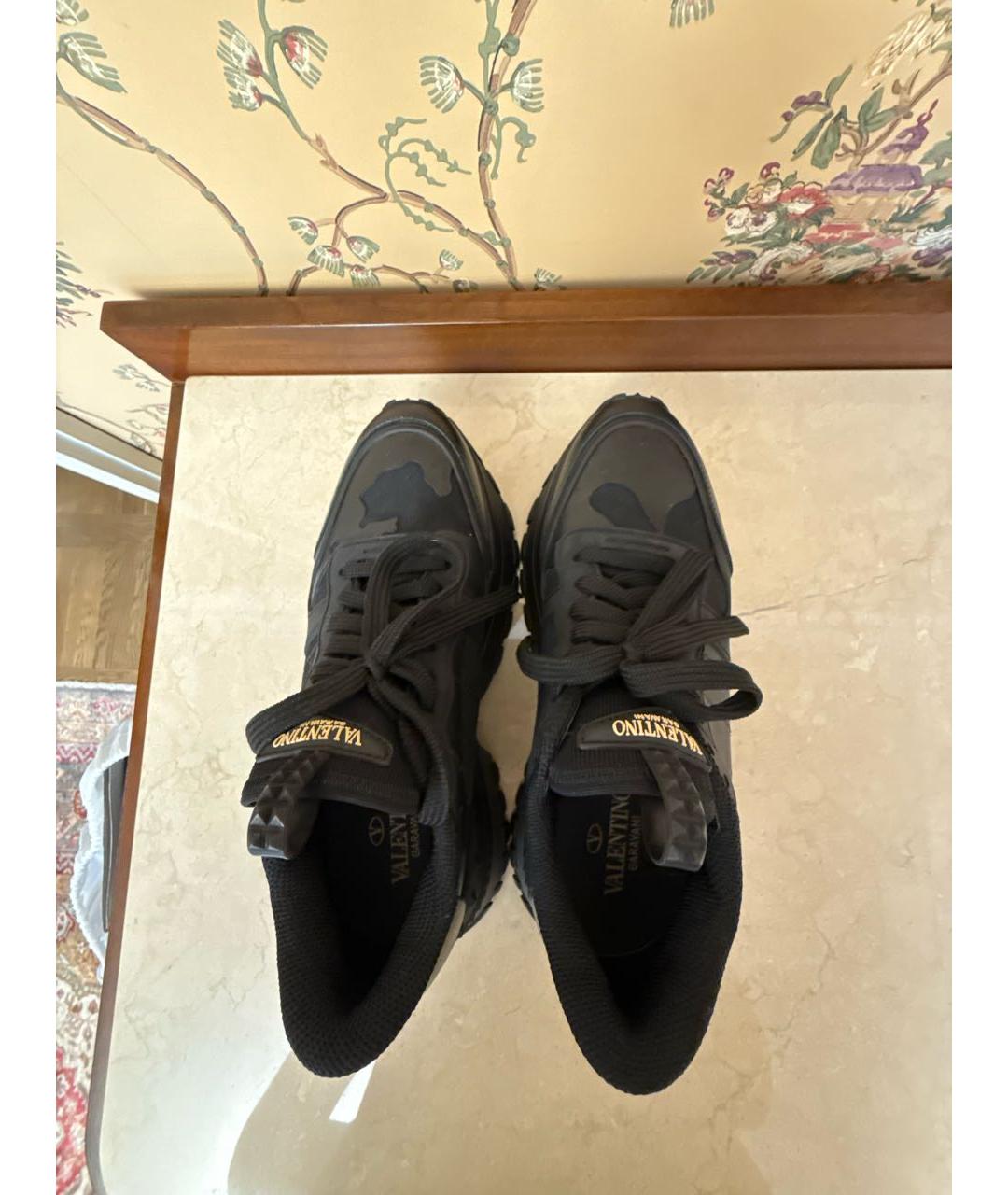 VALENTINO Черные кожаные кроссовки, фото 3