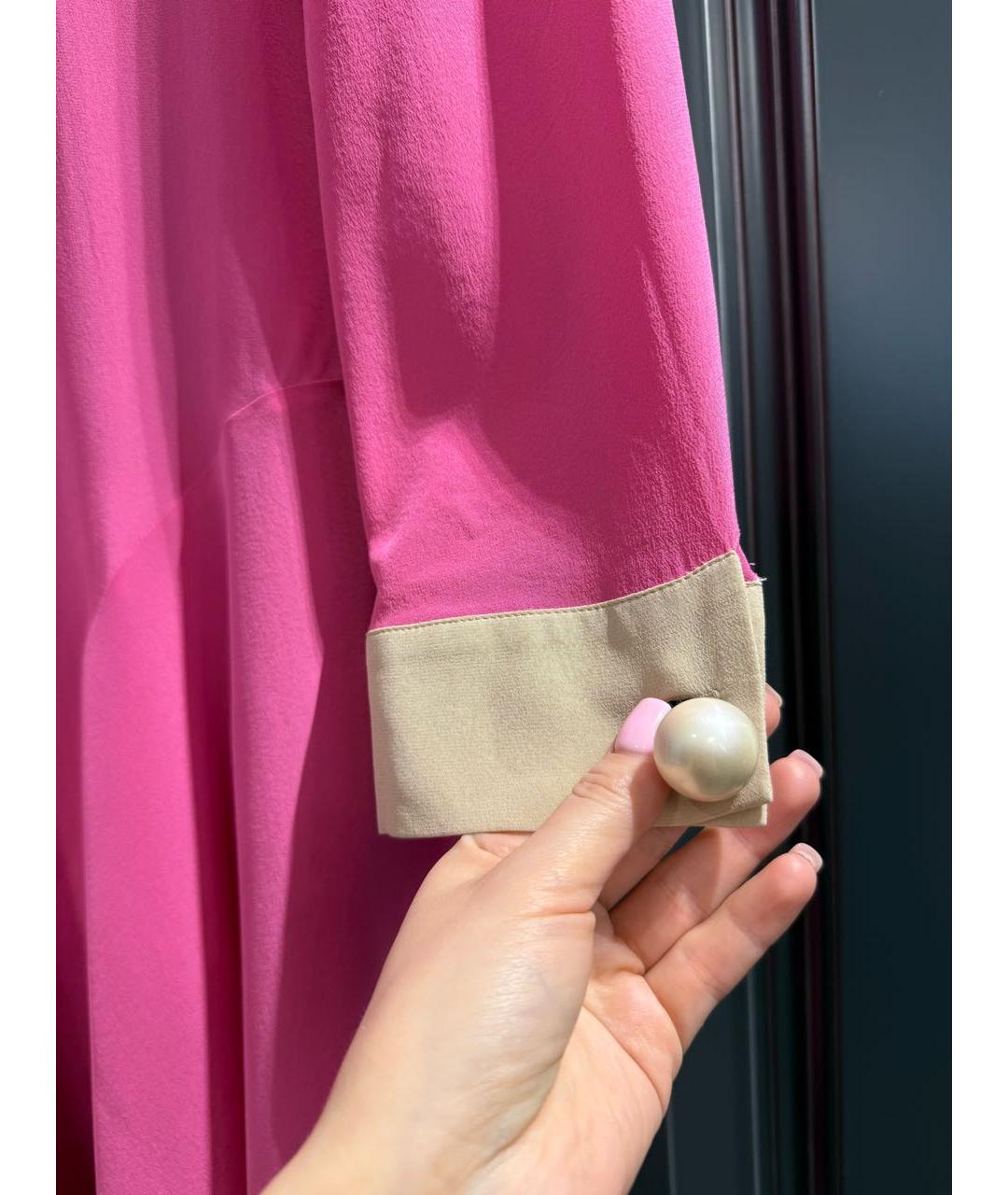 FENDI Розовое шелковое коктейльное платье, фото 2