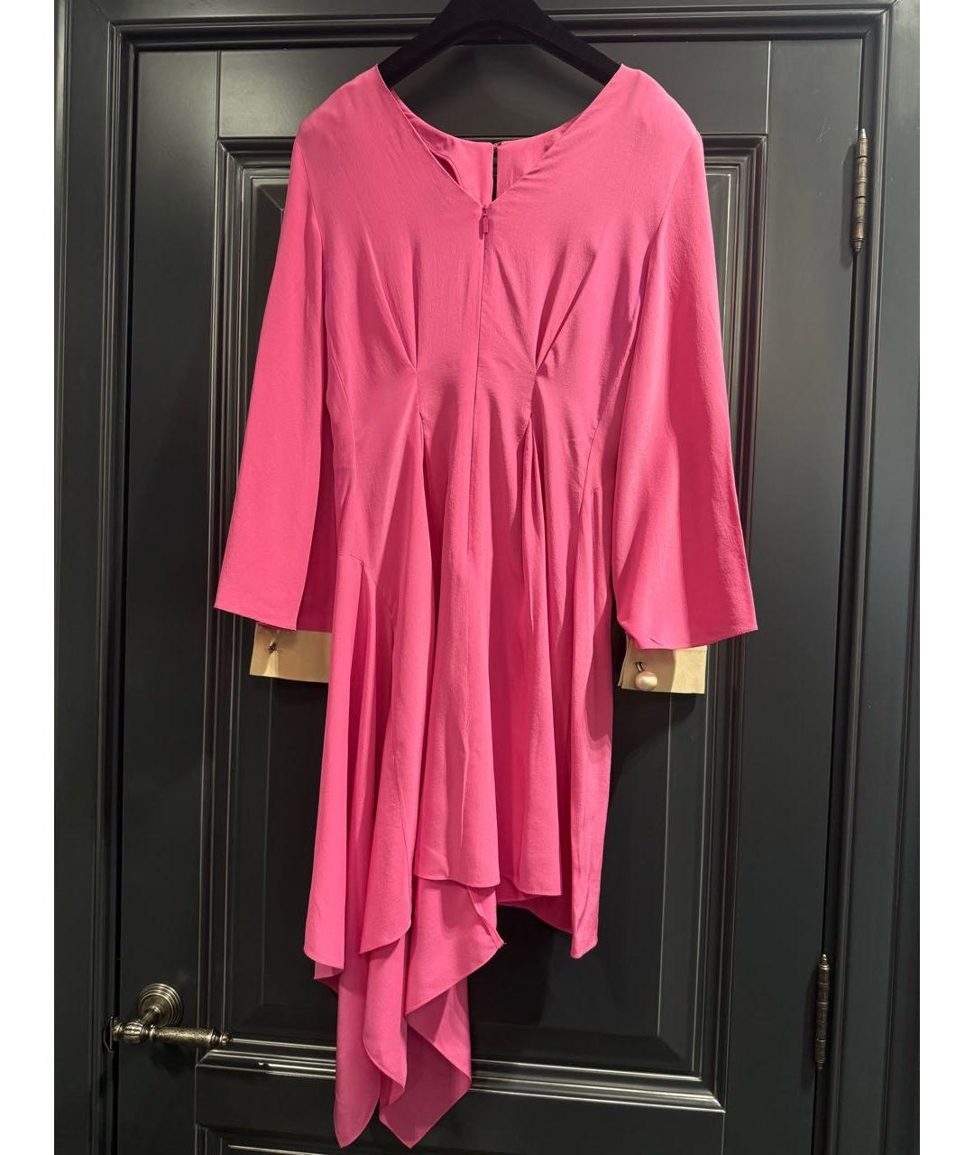 FENDI Розовое шелковое коктейльное платье, фото 3