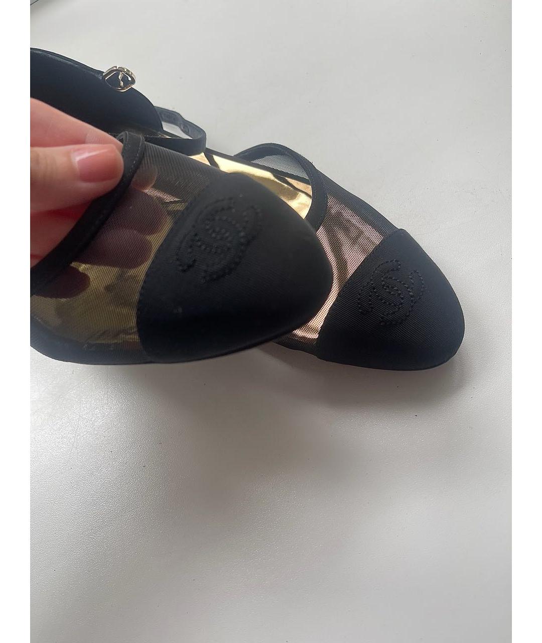 CHANEL Черные текстильные балетки, фото 3