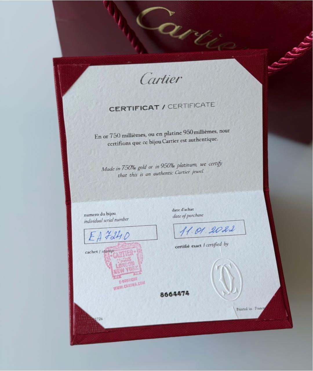 CARTIER Серебряное платиновое кольцо, фото 5