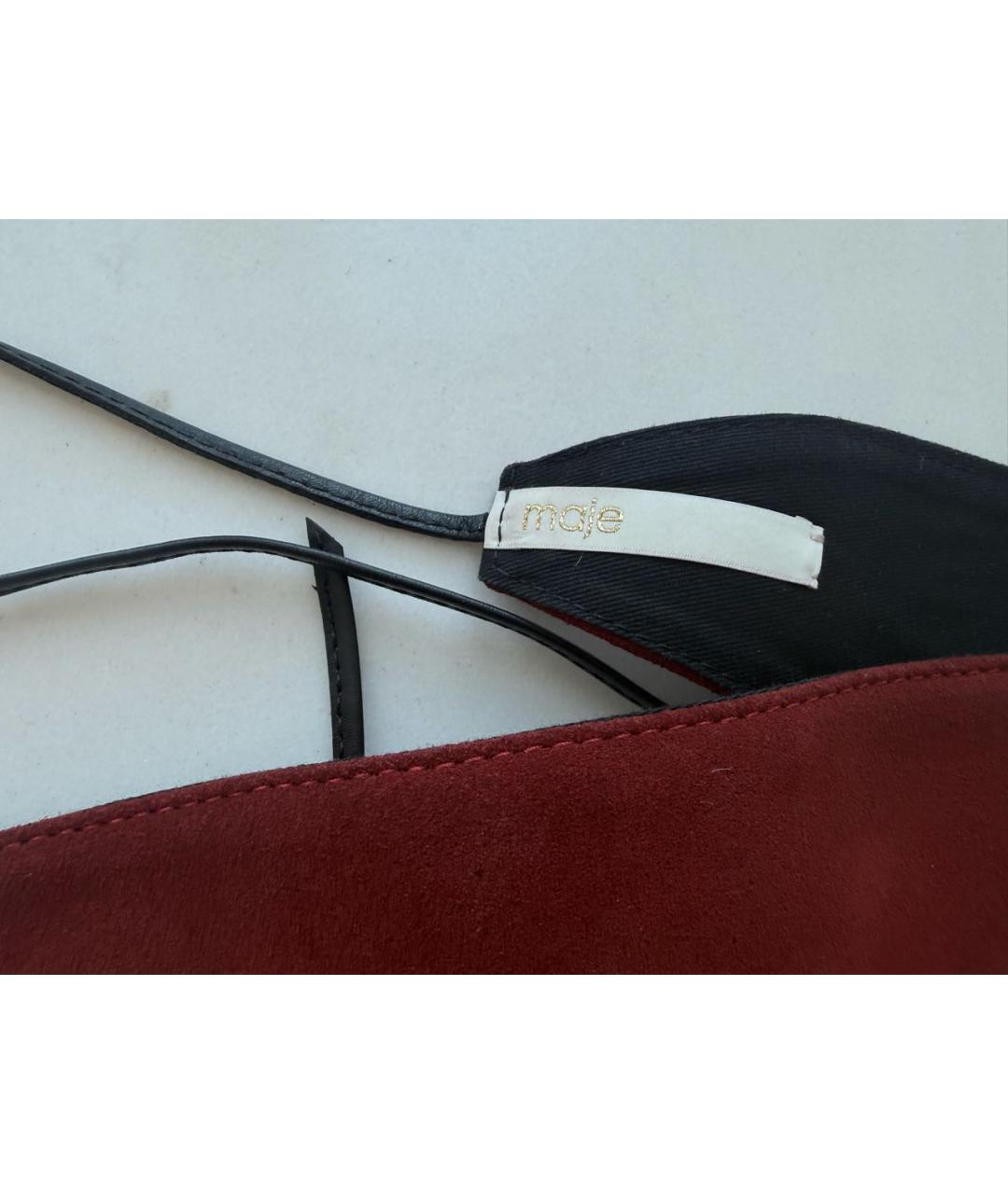 MAJE Бордовый замшевый ремень, фото 2