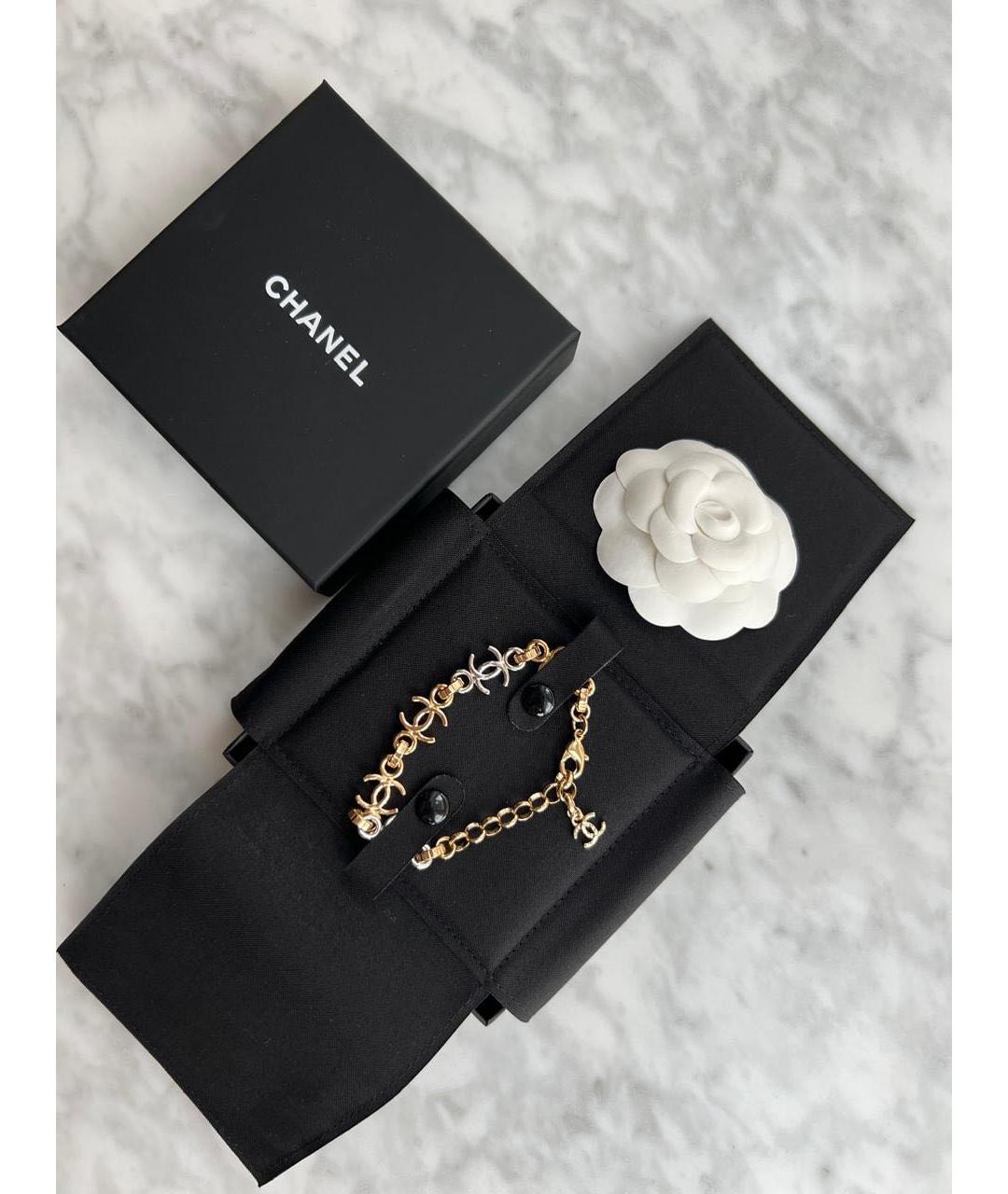 CHANEL Золотой металлический браслет, фото 2