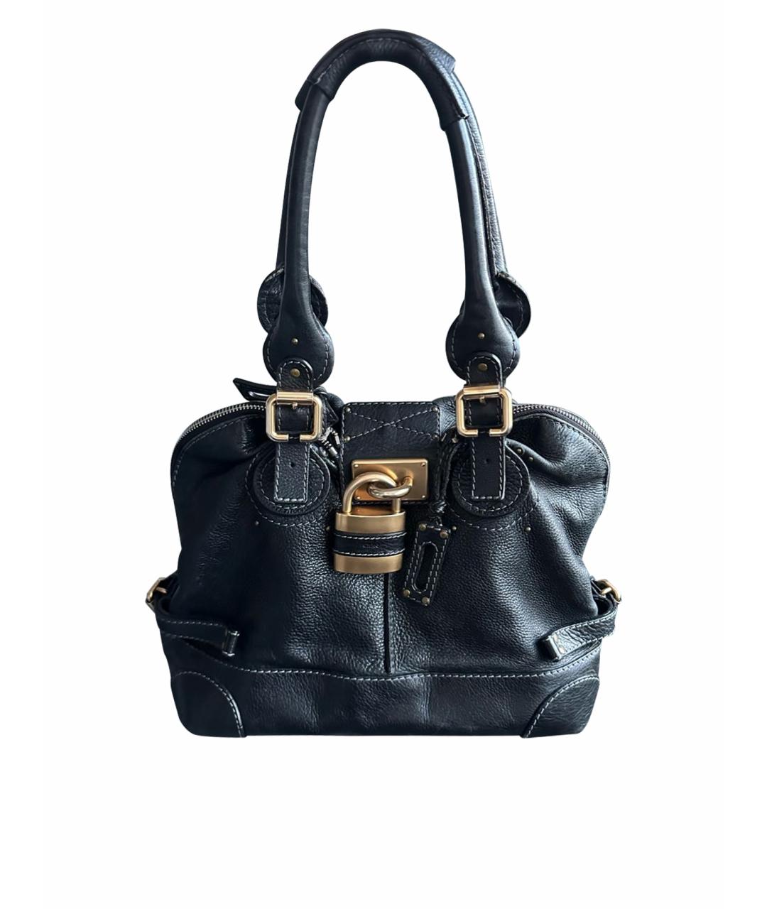CHLOE Черная кожаная сумка с короткими ручками, фото 1
