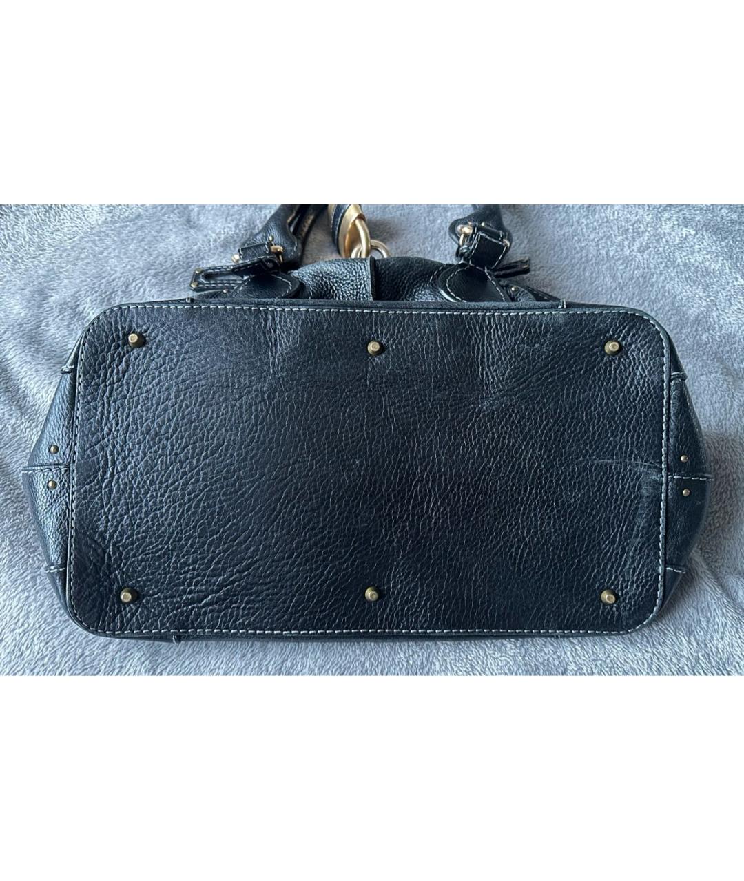 CHLOE Черная кожаная сумка с короткими ручками, фото 7