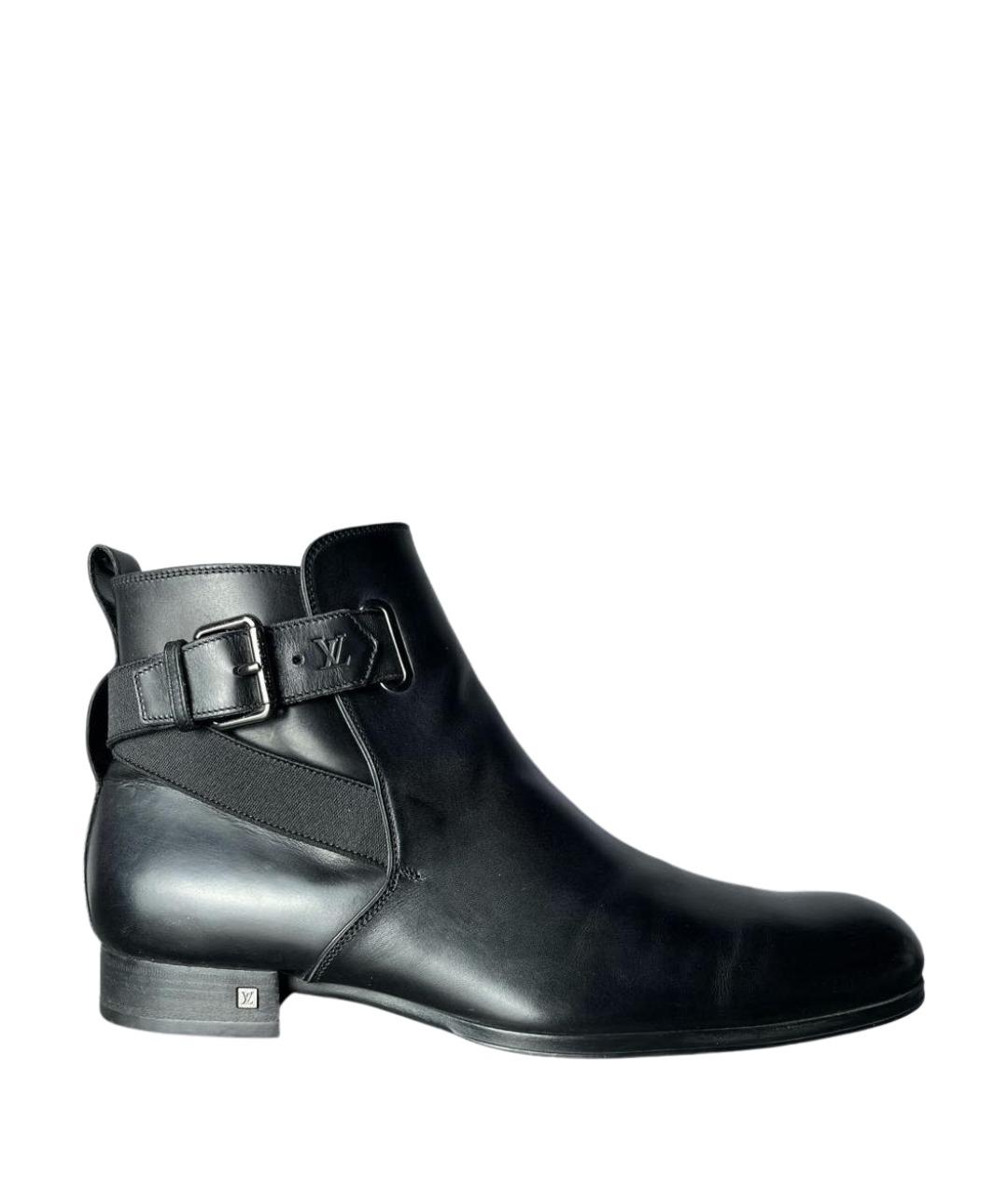 LOUIS VUITTON Черные кожаные высокие ботинки, фото 1