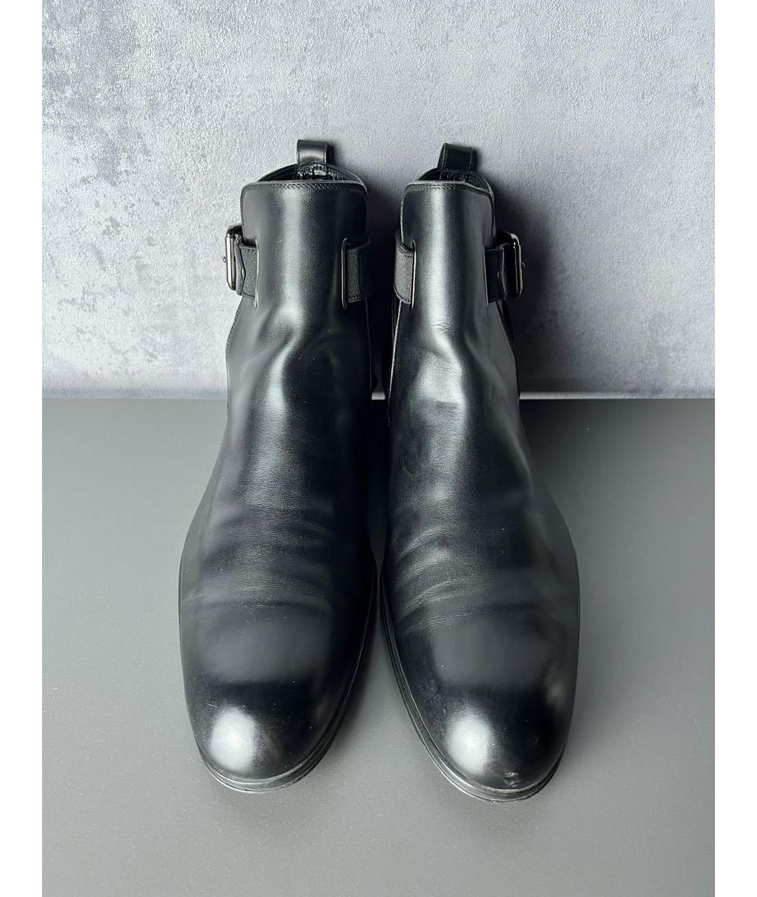 LOUIS VUITTON Черные кожаные высокие ботинки, фото 4