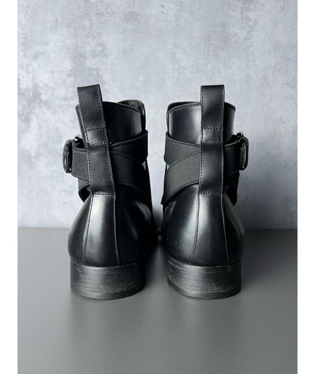 LOUIS VUITTON Черные кожаные высокие ботинки, фото 3