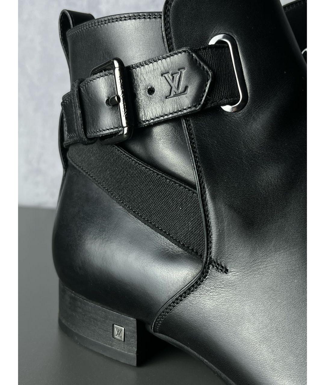 LOUIS VUITTON Черные кожаные высокие ботинки, фото 6