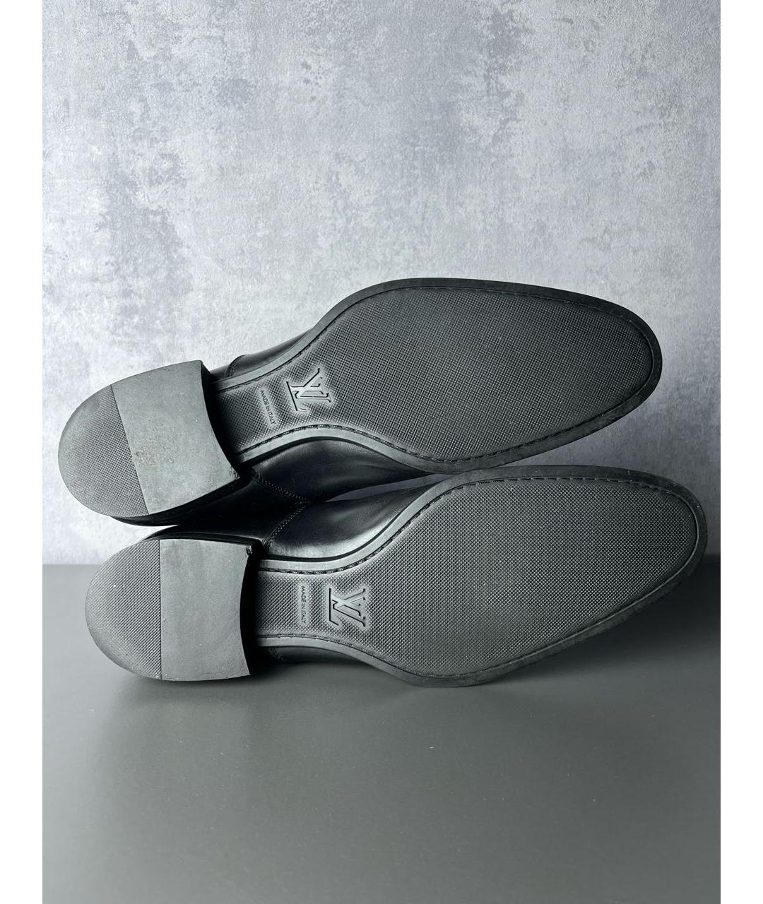 LOUIS VUITTON Черные кожаные высокие ботинки, фото 5