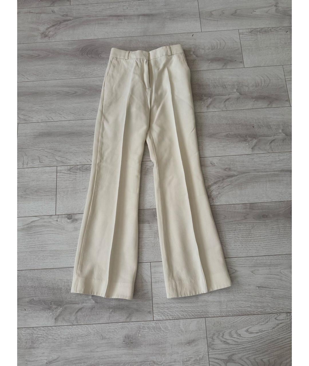 TOTEME Бежевые вискозные прямые брюки, фото 8