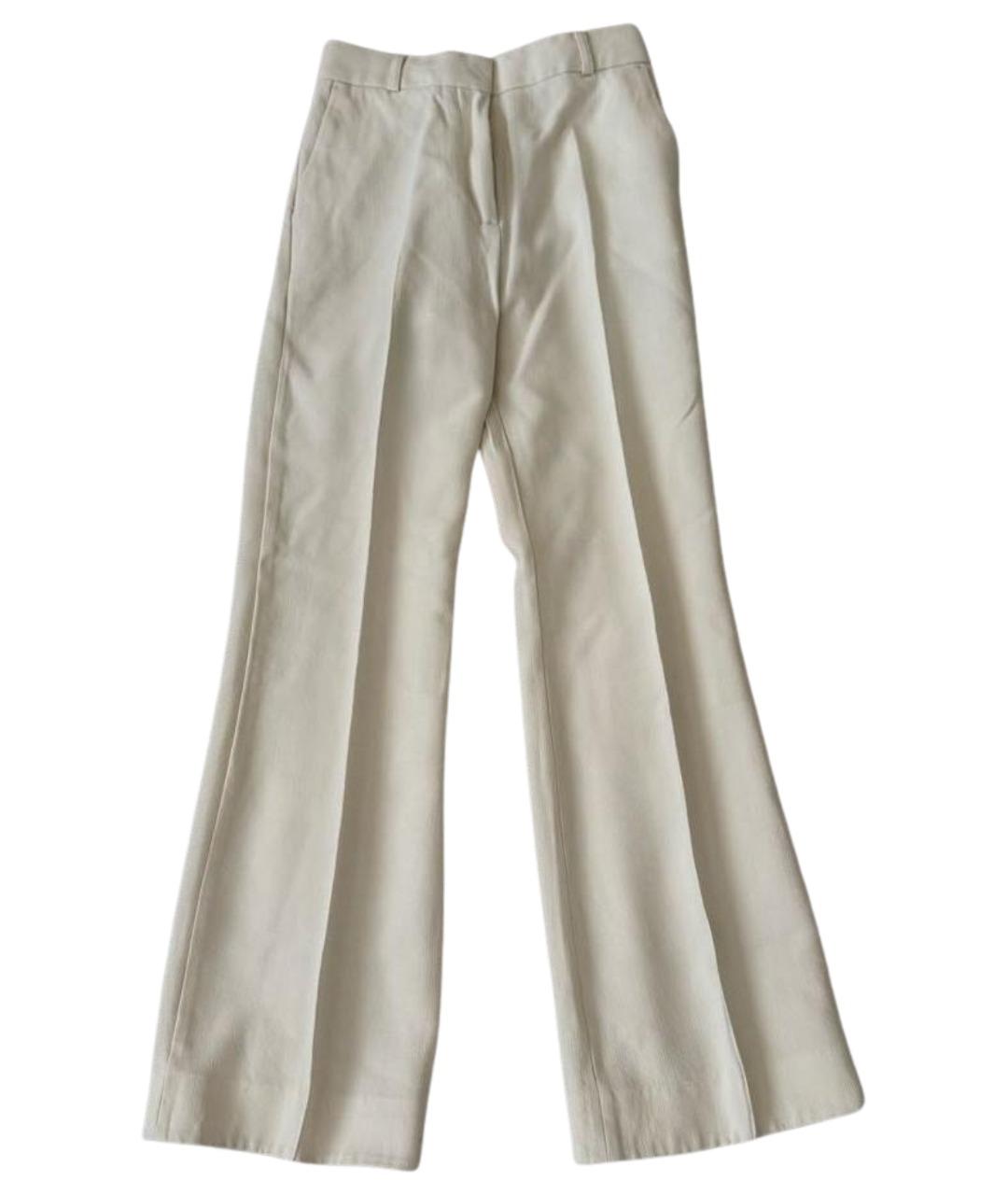 TOTEME Бежевые вискозные прямые брюки, фото 1