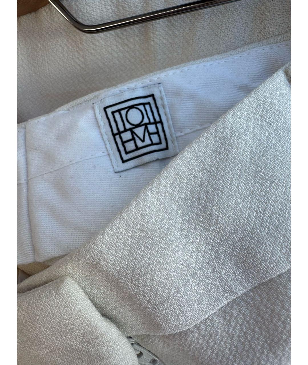 TOTEME Бежевые вискозные прямые брюки, фото 3