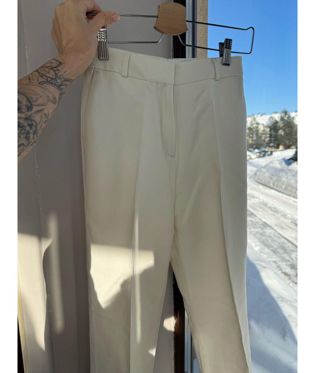 TOTEME Бежевые вискозные прямые брюки, фото 7