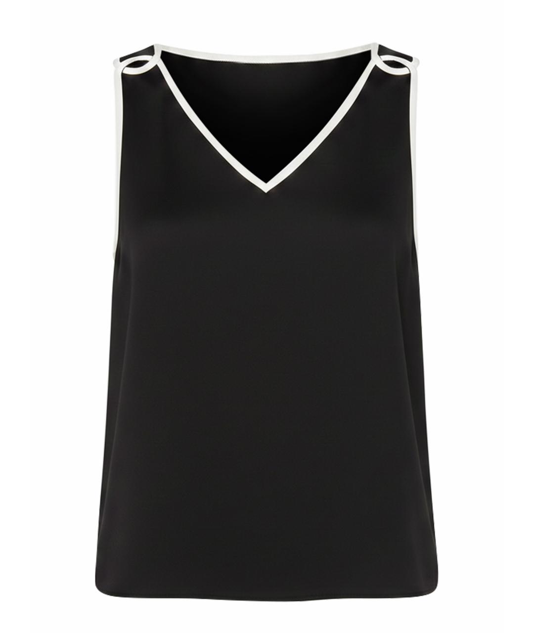 CHANEL Черная шелковая майка, фото 1