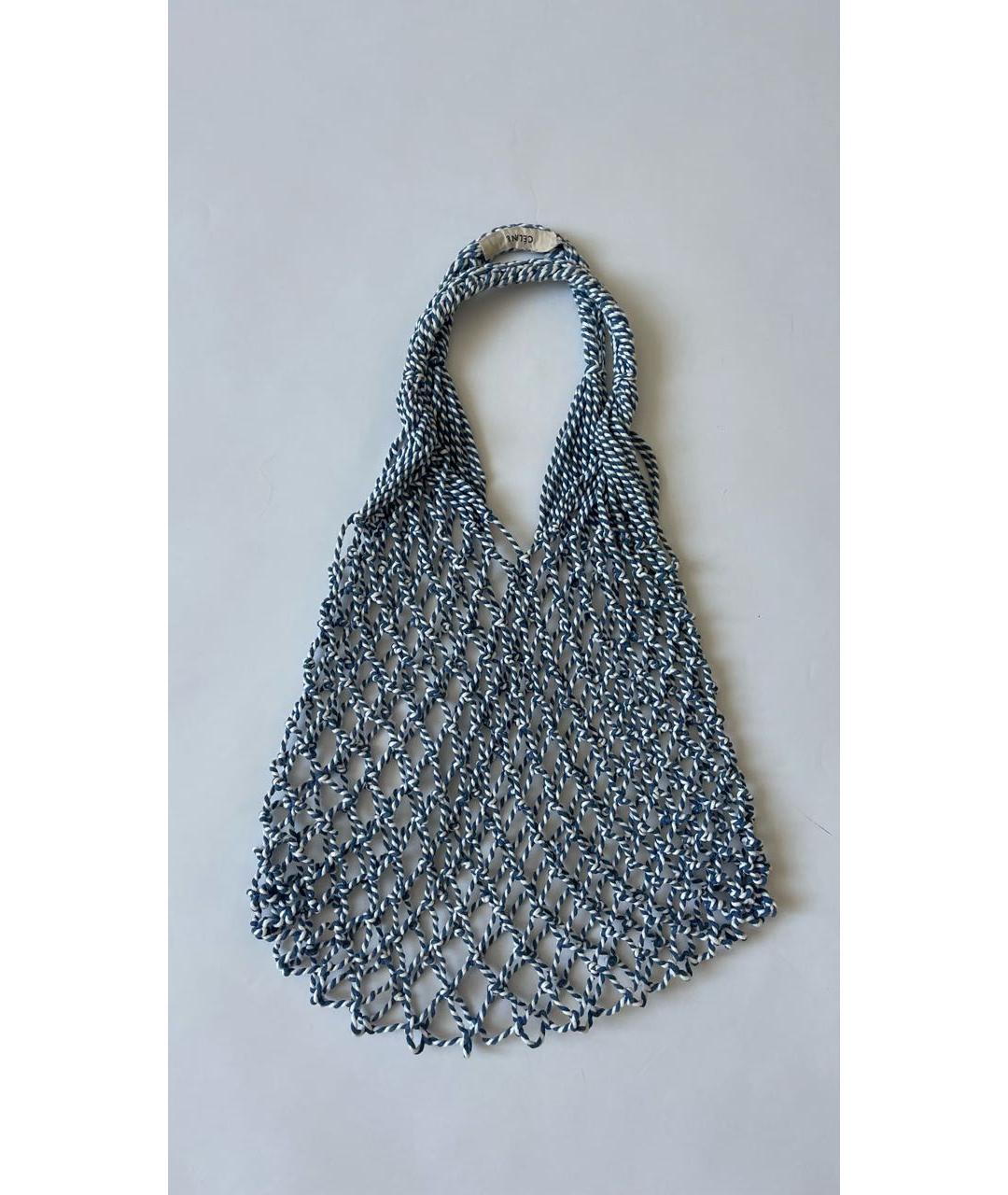 CELINE Голубая хлопковая пляжная сумка, фото 4