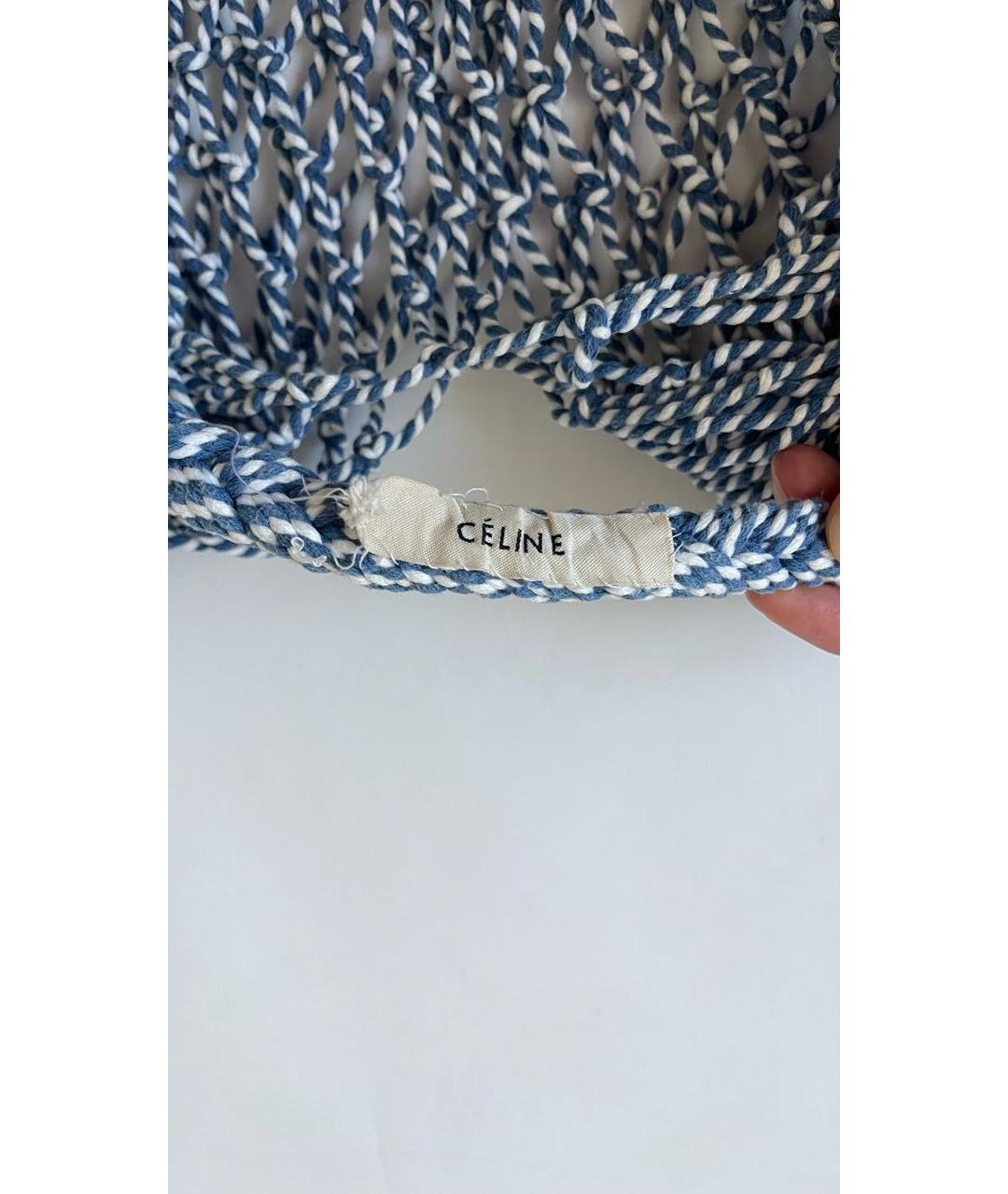 CELINE Голубая хлопковая пляжная сумка, фото 2