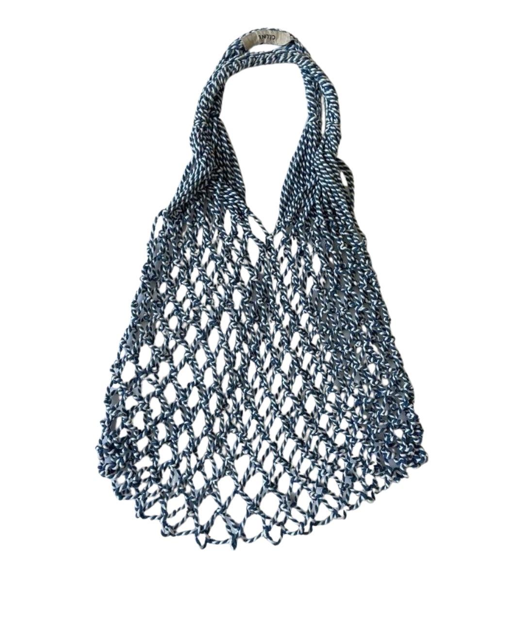 CELINE Голубая хлопковая пляжная сумка, фото 1