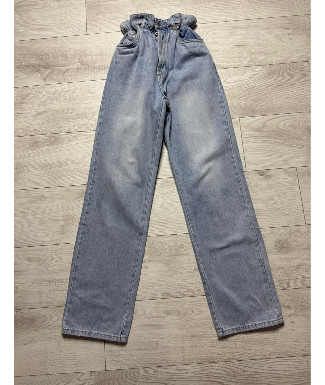 MIU MIU Голубые хлопковые джинсы слим, фото 8