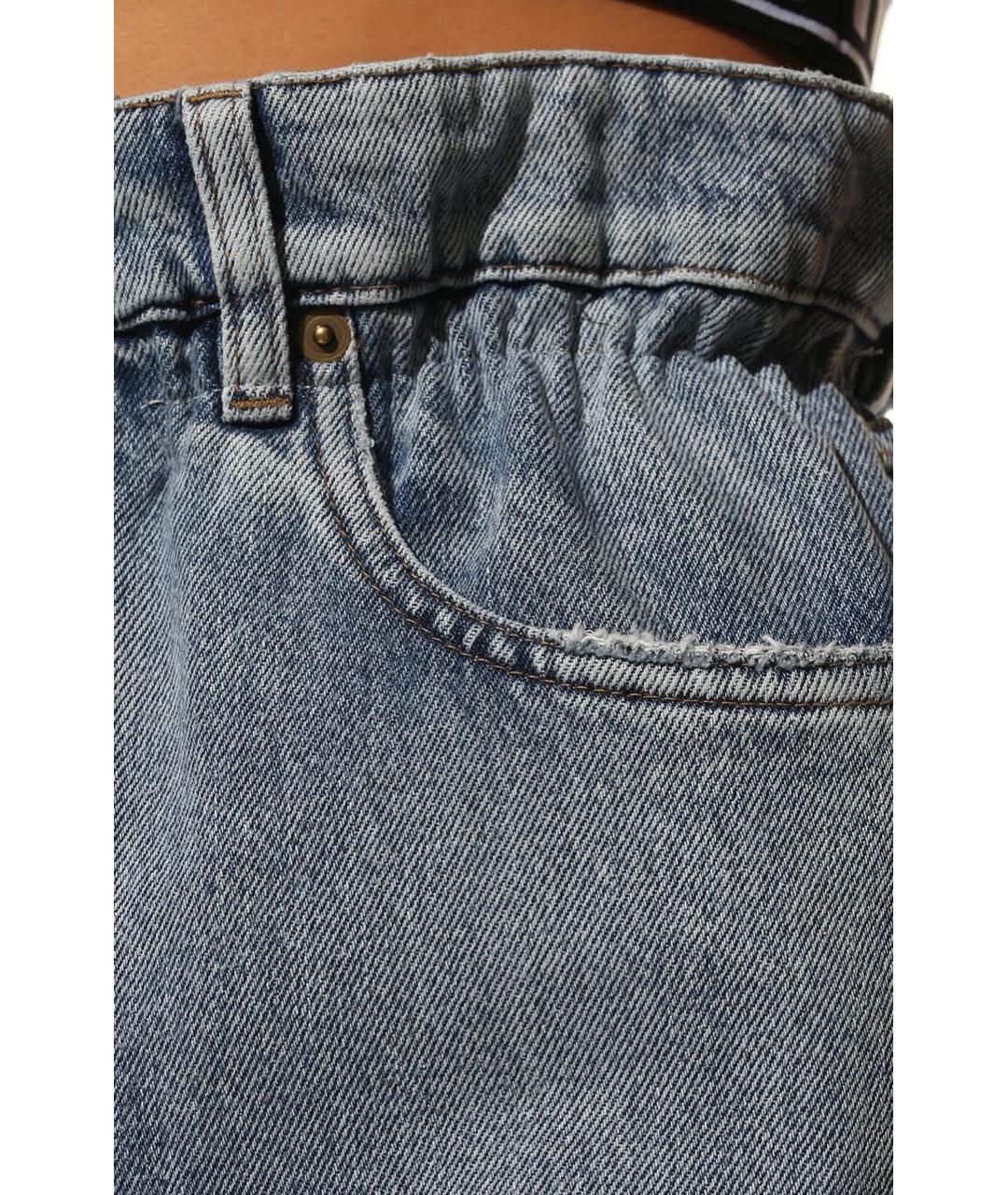 MIU MIU Голубые хлопковые джинсы слим, фото 5