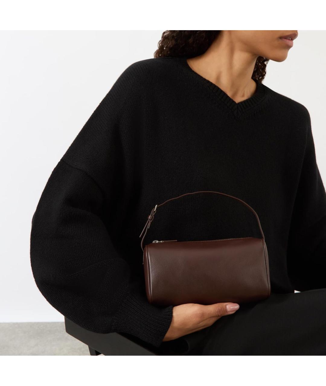 THE ROW Коричневая кожаная сумка с короткими ручками, фото 3