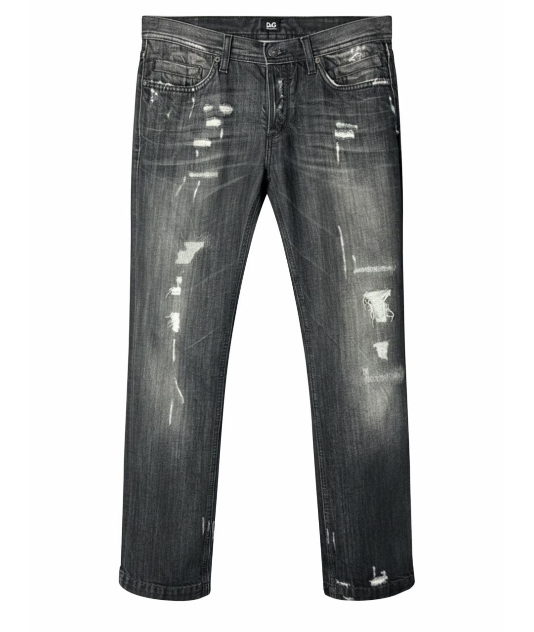 DOLCE&GABBANA Серые хлопковые прямые джинсы, фото 1