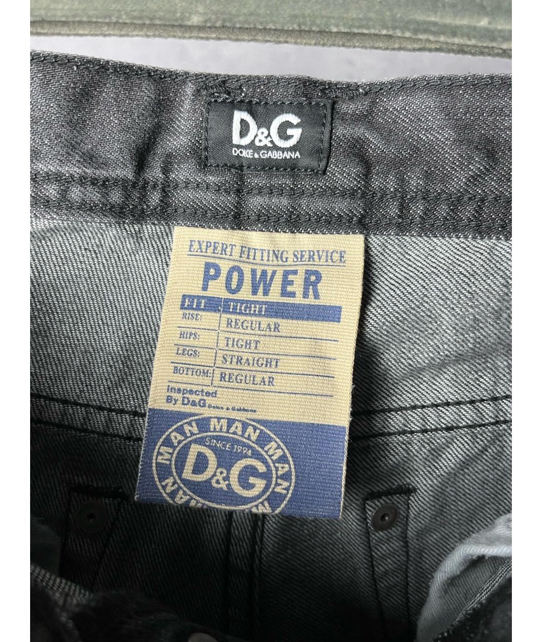 DOLCE&GABBANA Серые хлопковые прямые джинсы, фото 4