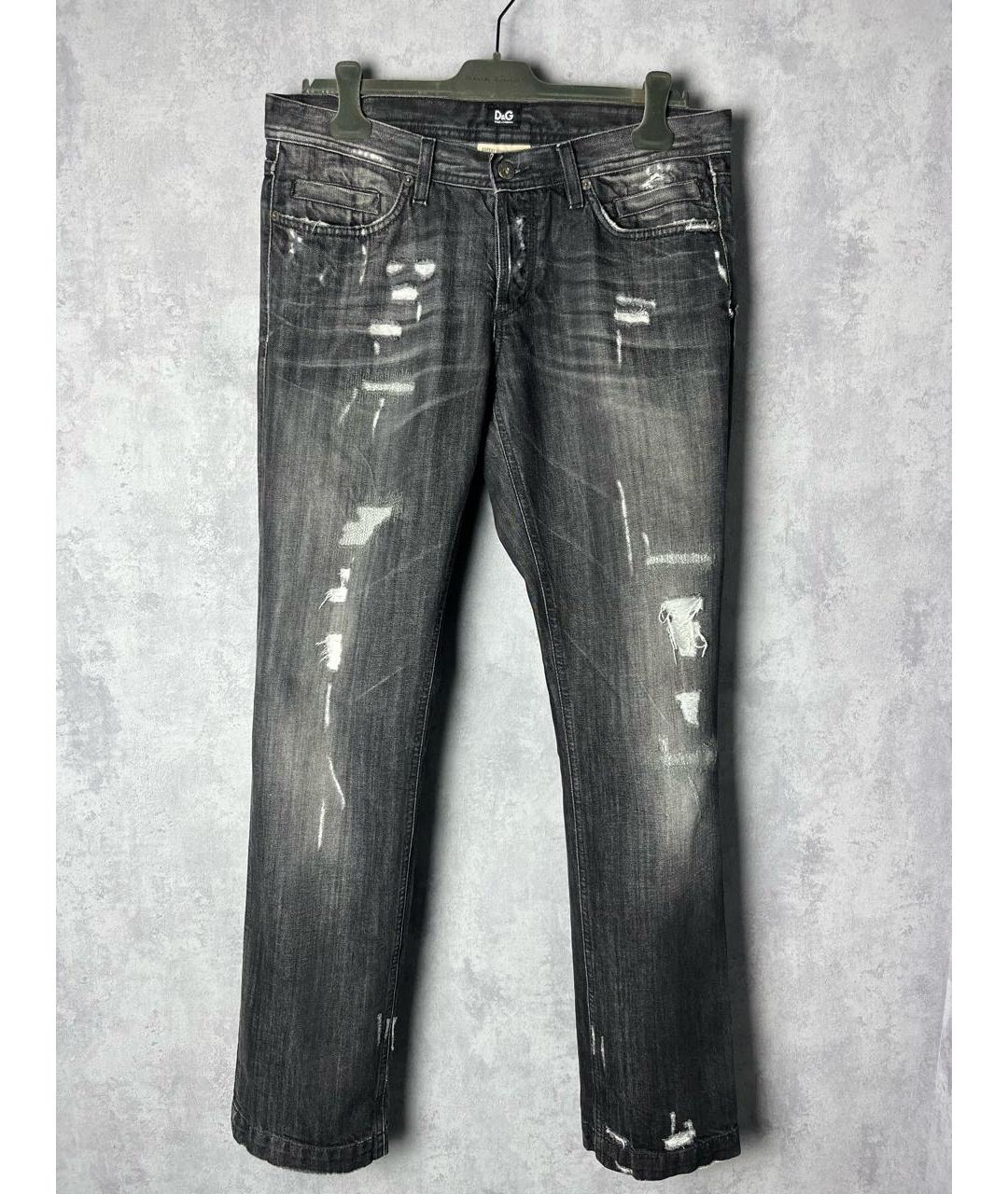 DOLCE&GABBANA Серые хлопковые прямые джинсы, фото 9