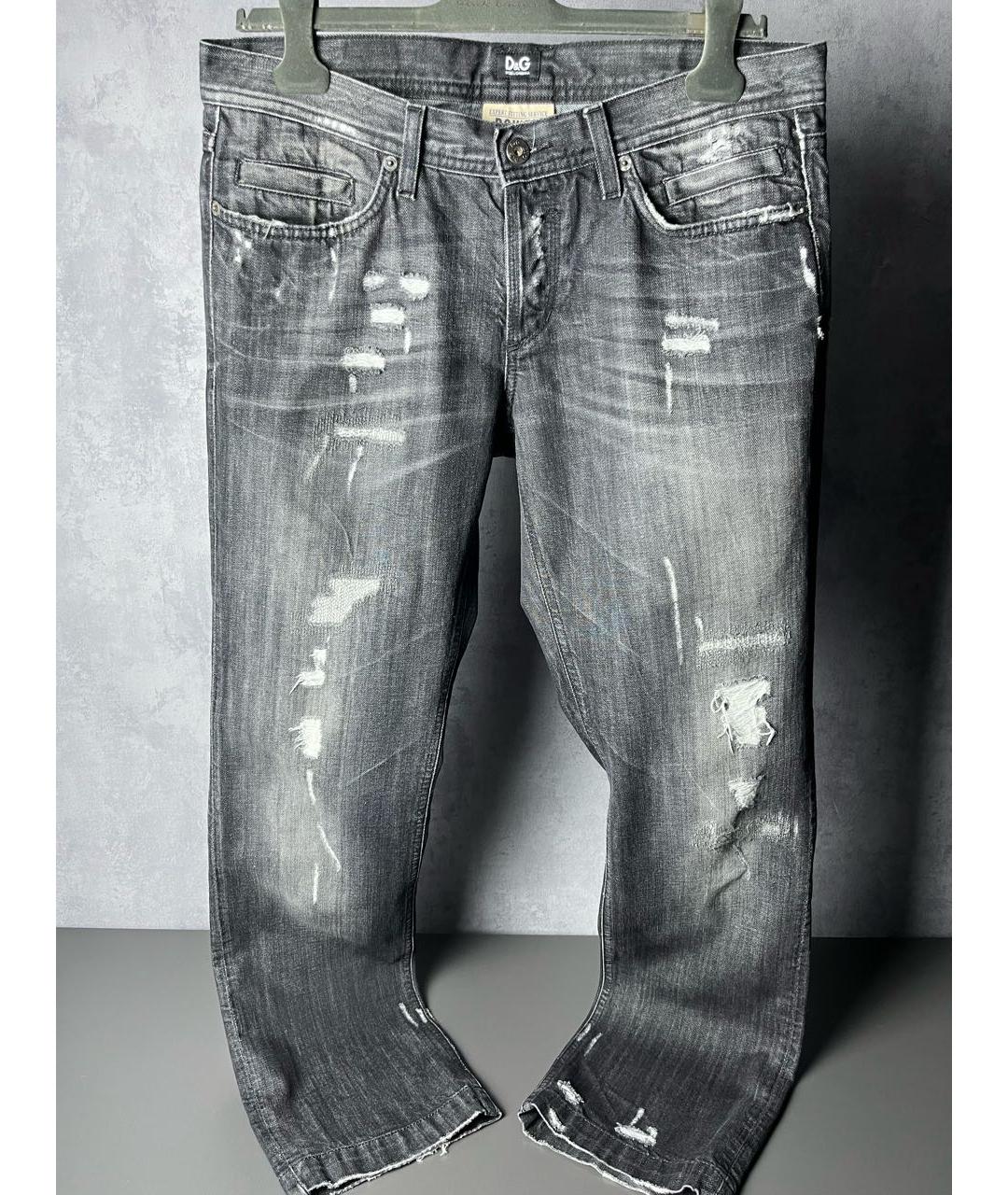DOLCE&GABBANA Серые хлопковые прямые джинсы, фото 2