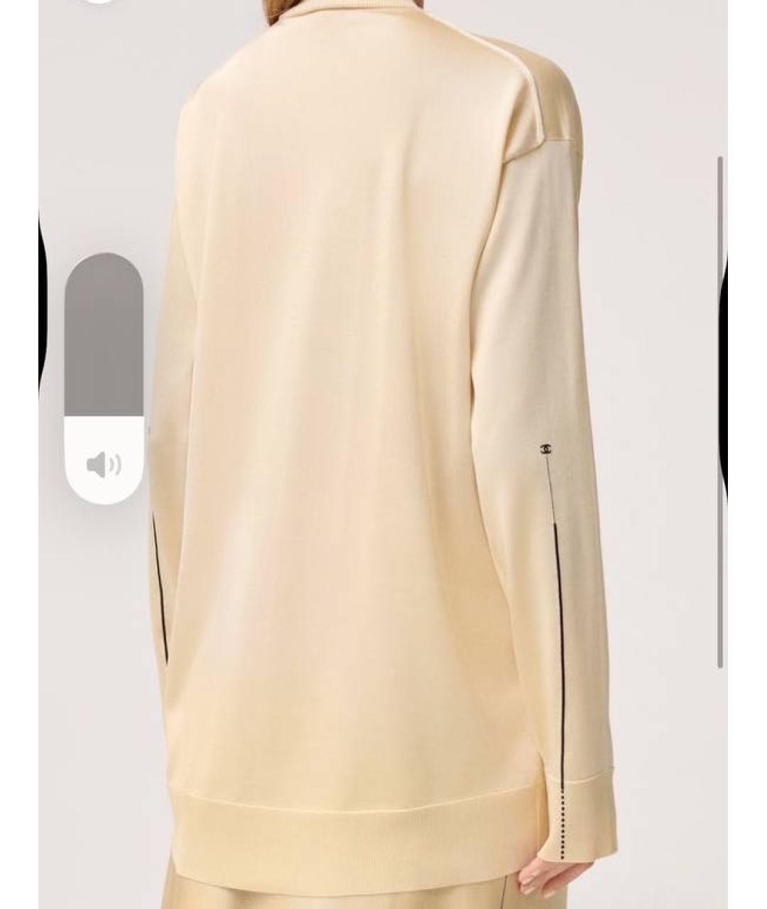 CHANEL Бежевый шелковый кардиган, фото 2