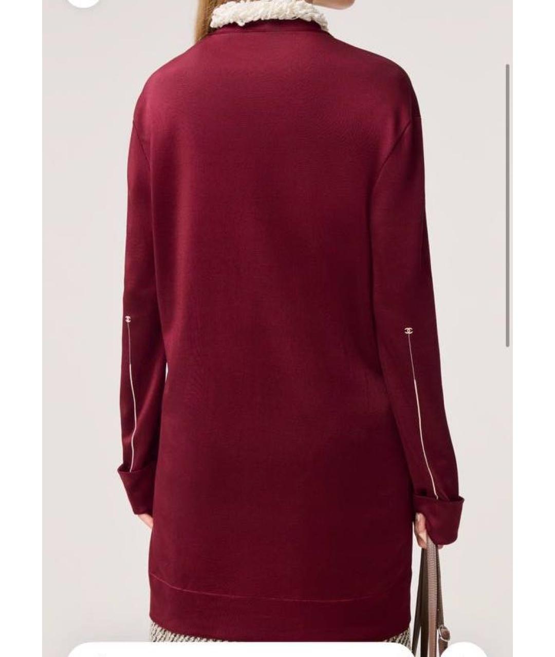 CHANEL Бордовый шелковый кардиган, фото 2