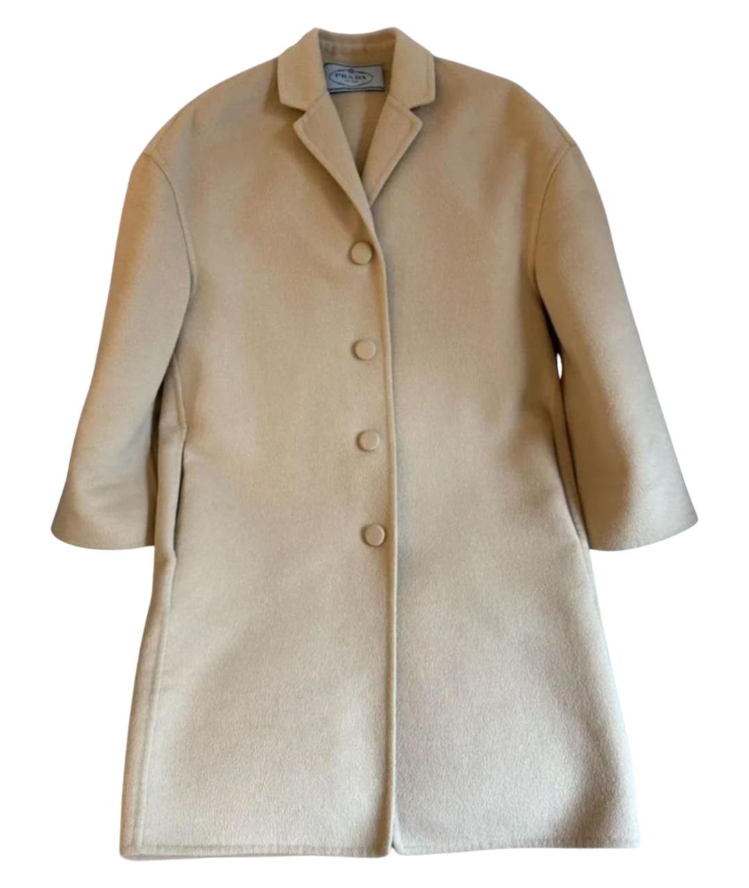 PRADA Бежевое кашемировое пальто, фото 1