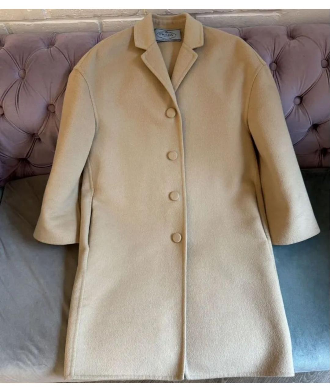 PRADA Бежевое кашемировое пальто, фото 7